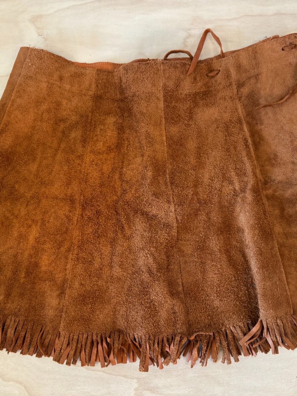 Vintage suede fringe skirt